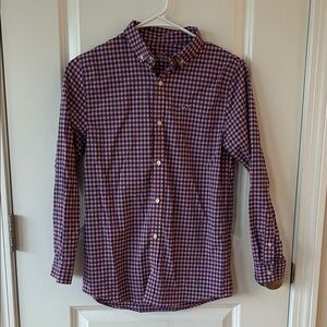 Boys Vineyard Vines Blue and Orange Checkered Shirt